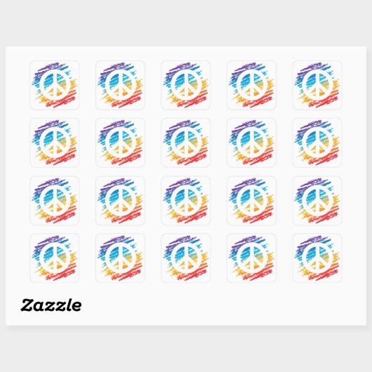Rainbow-vredessymbool Vierkante Sticker (Vel)