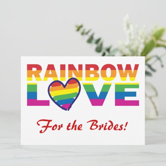 Rainbow Vrijgezellenfeest/ Voor de bruidjes! Kaart (Staand voorkant)
