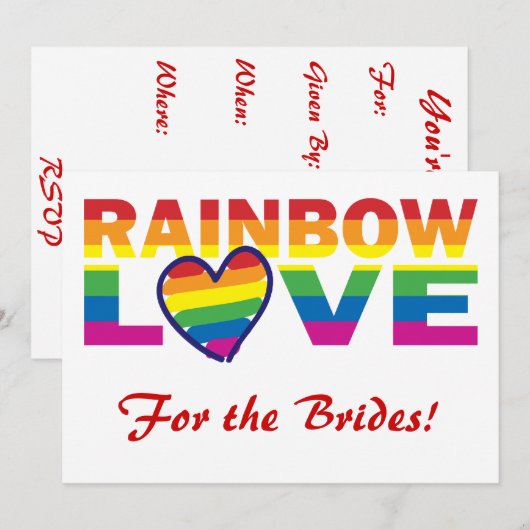 Rainbow Vrijgezellenfeest/ Voor de bruidjes! Kaart (Voorkant / Achterkant)