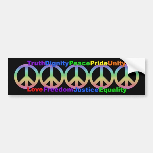 Rainbow-waarden bumpersticker (Voorkant)