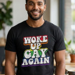 Rainbow Wake Up opnieuw Gay Pride T-shirt<br><div class="desc">Dit ontwerp is gemaakt door middel van digitale kunst. Het kan worden aangepast in het gebied dat wordt aangeboden of aangepast door de klik te kiezen om de andere optie aan te passen en de naam, initialen of woorden te wijzigen. U kunt de tekstkleur en de stijl ook veranderen of...</div>