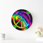 Rainbow Wall-klok voor vrede en liefde Grote Klok (Huis)