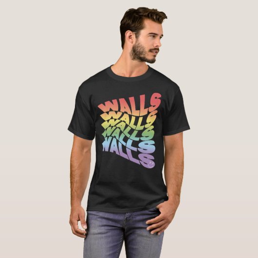 Rainbow Walls Louis Tomlinson witte achtergrond Cl T-shirt (Voorkant volledig)