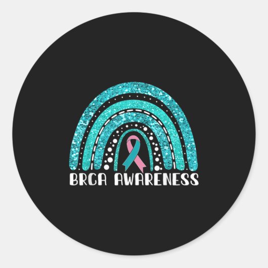 Rainbow Warrior Brca Awareness Ronde Sticker (Voorkant)