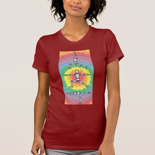 Rainbow Warrior Yoga Wooden man stelt T-shirt (Voorkant)