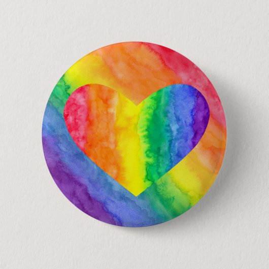 Rainbow Wash Heart Button (Voorkant)