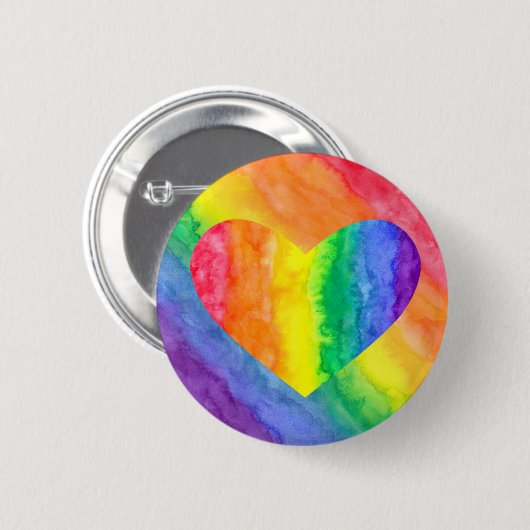 Rainbow Wash Heart Button (Voorkant /achterkant)