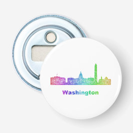 Rainbow Washington skyline Button Flesopener