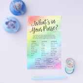Rainbow Wat zit er in je tas papier spel Kaart (Enkel)