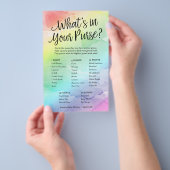 Rainbow Wat zit er in je tas papier spel Kaart (Hand)