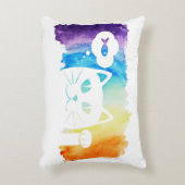 Rainbow Water Color Dream Cat Accent Kussen (Voorkant(Verticaal))