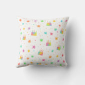 Rainbow Watercolor Birthday Cake Colorful Paint Kussen (Achterkant)