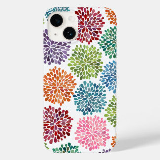 Rainbow Watercolor Dahlia Floral Flower Fine Art Case-Mate iPhone 14 Hoesje