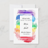 Rainbow Watercolors Collectie Bewaar De Datum Kaart (Voorkant)