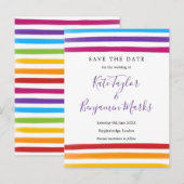 Rainbow Watercolours Save the Date Kaart (Voorkant / Achterkant)