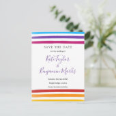 Rainbow Watercolours Save the Date Kaart (Staand voorkant)