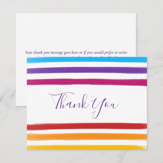 Rainbow Watercolours Zakelijke bedankkaart (Voorkant / Achterkant)