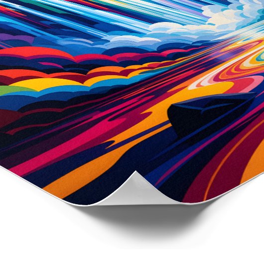 Rainbow Waterfall Abstract Wall Art Print (Hoek)