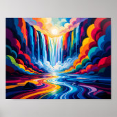 Rainbow Waterfall Abstract Wall Art Print (Voorkant)