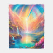 Rainbow waterfall landscape fleece deken (Voorkant)