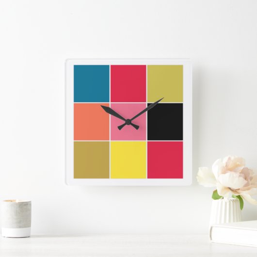 Rainbow Waterfall Squares Wall klok (Huis)