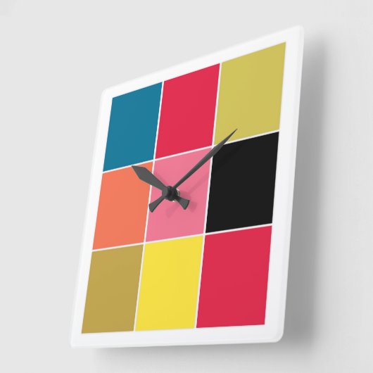 Rainbow Waterfall Squares Wall klok (Hoek)