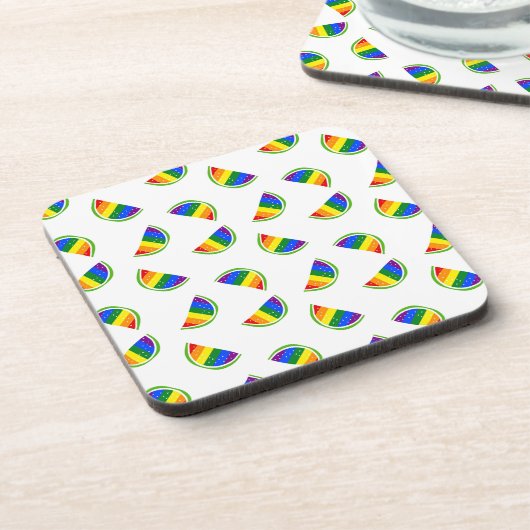 Rainbow Watermelon Pattern Bier Onderzetter (Linkerzijde)