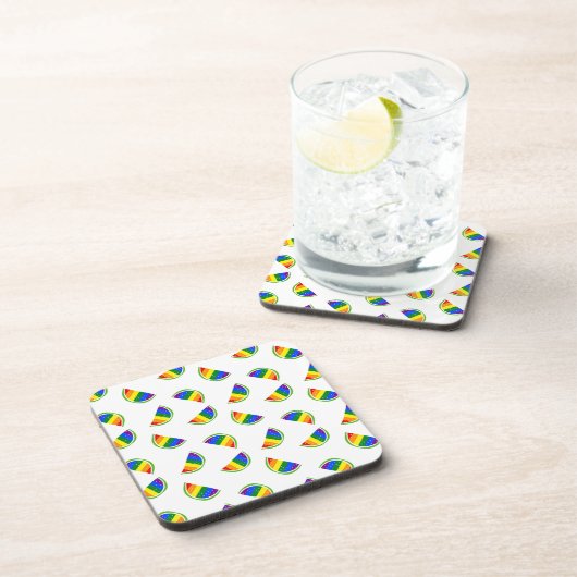 Rainbow Watermelon Pattern Bier Onderzetter (Rechterzijde)