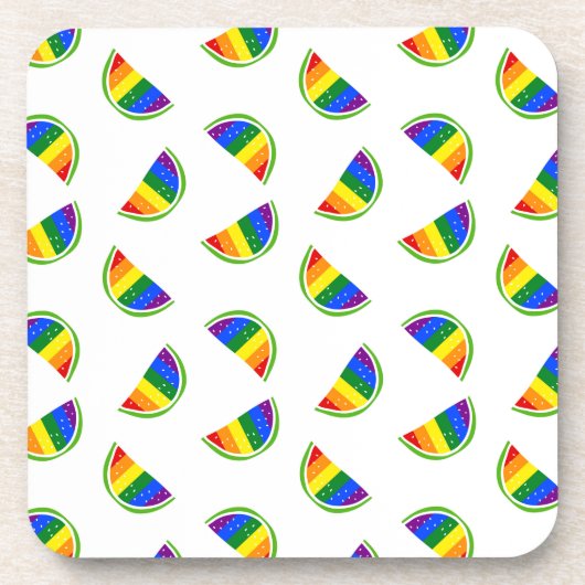 Rainbow Watermelon Pattern Bier Onderzetter (Voorkant)