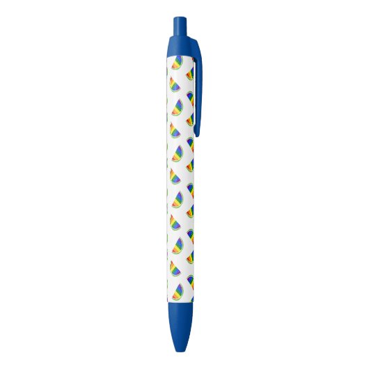 Rainbow Watermelon Pattern Blauwe Inkt Pen (Achterkant (Verticaal))