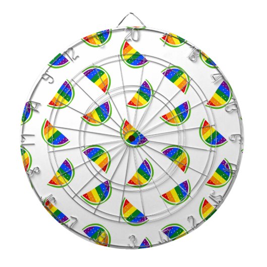 Rainbow Watermelon Pattern Dartbord (Voorkant)