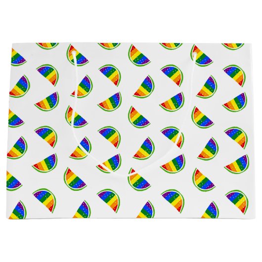 Rainbow Watermelon Pattern Groot Cadeauzakje (Voorkant)