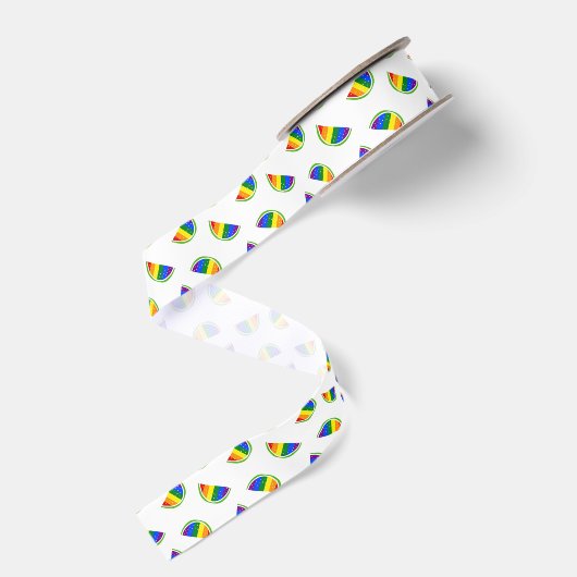 Rainbow Watermelon Pattern Grosgrain Lint (Achterkant)