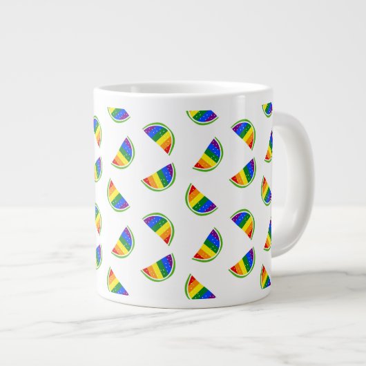 Rainbow Watermelon Pattern Grote Koffiekop (Voorkant rechts)