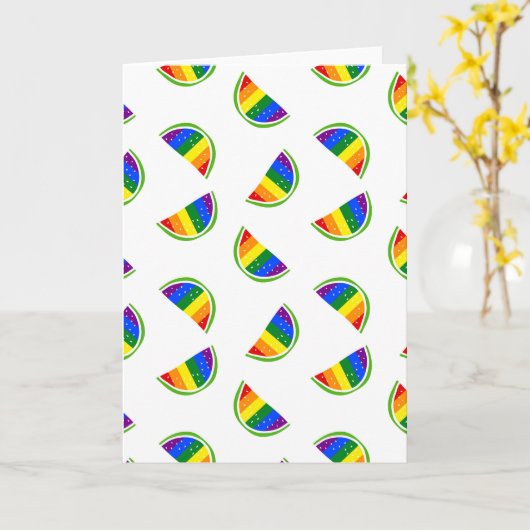 Rainbow Watermelon Pattern Kaart (Gele Bloem)