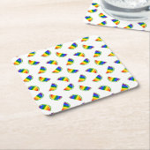 Rainbow Watermelon Pattern Kartonnen Onderzetters (Schuin)