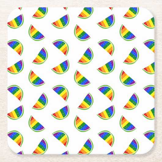 Rainbow Watermelon Pattern Kartonnen Onderzetters (Voorkant)