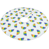 Rainbow Watermelon Pattern Kerstboom Rok (Gekanteld)