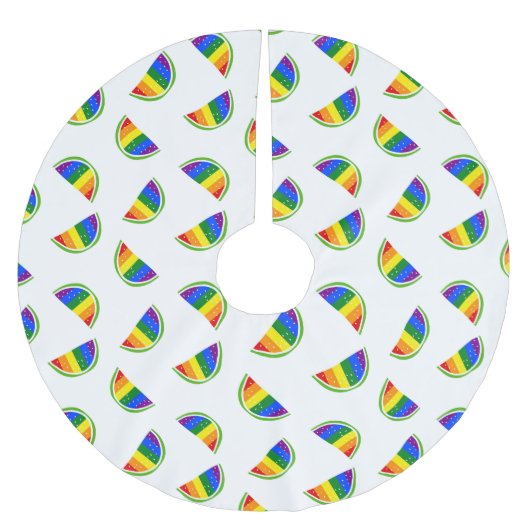 Rainbow Watermelon Pattern Kerstboom Rok (Voorkant)