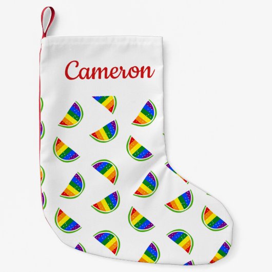 Rainbow Watermelon Pattern Kleine Kerstsok (Voorkant)