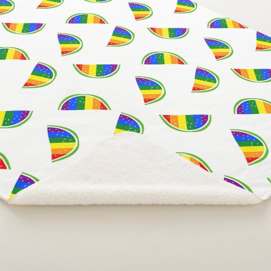 Rainbow Watermelon Pattern Sherpa Deken (3/4)