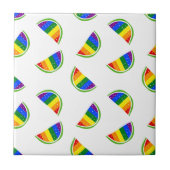 Rainbow Watermelon Pattern Tegeltje (Voorkant)