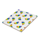 Rainbow Watermelon Pattern Tegeltje (Zijkant)