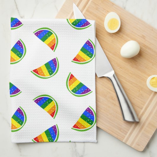Rainbow Watermelon Pattern Theedoek (Quarter Fold)