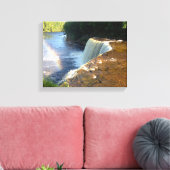Rainbow Waterval Foto Canvas Art Print (Michigan (Insitu (Woonkamer))