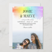 Rainbow Waterverf 2 in 1 Foto Weddenschap Kaart (Voorkant)