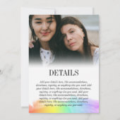 Rainbow Waterverf 2 in 1 Foto Weddenschap Kaart (Achterkant)