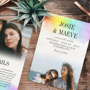 Rainbow Waterverf 2 in 1 Foto Weddenschap Kaart