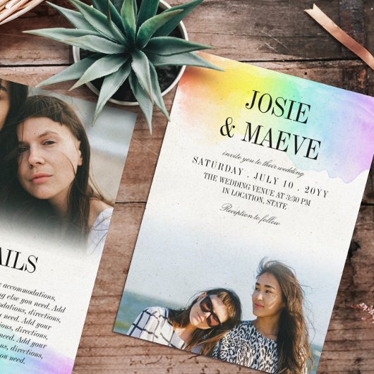 Rainbow Waterverf 2 in 1 Foto Weddenschap Kaart