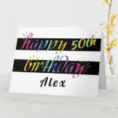 Rainbow Waterverf 50e of een verjaardagsgroet Kaart (Gele Bloem)